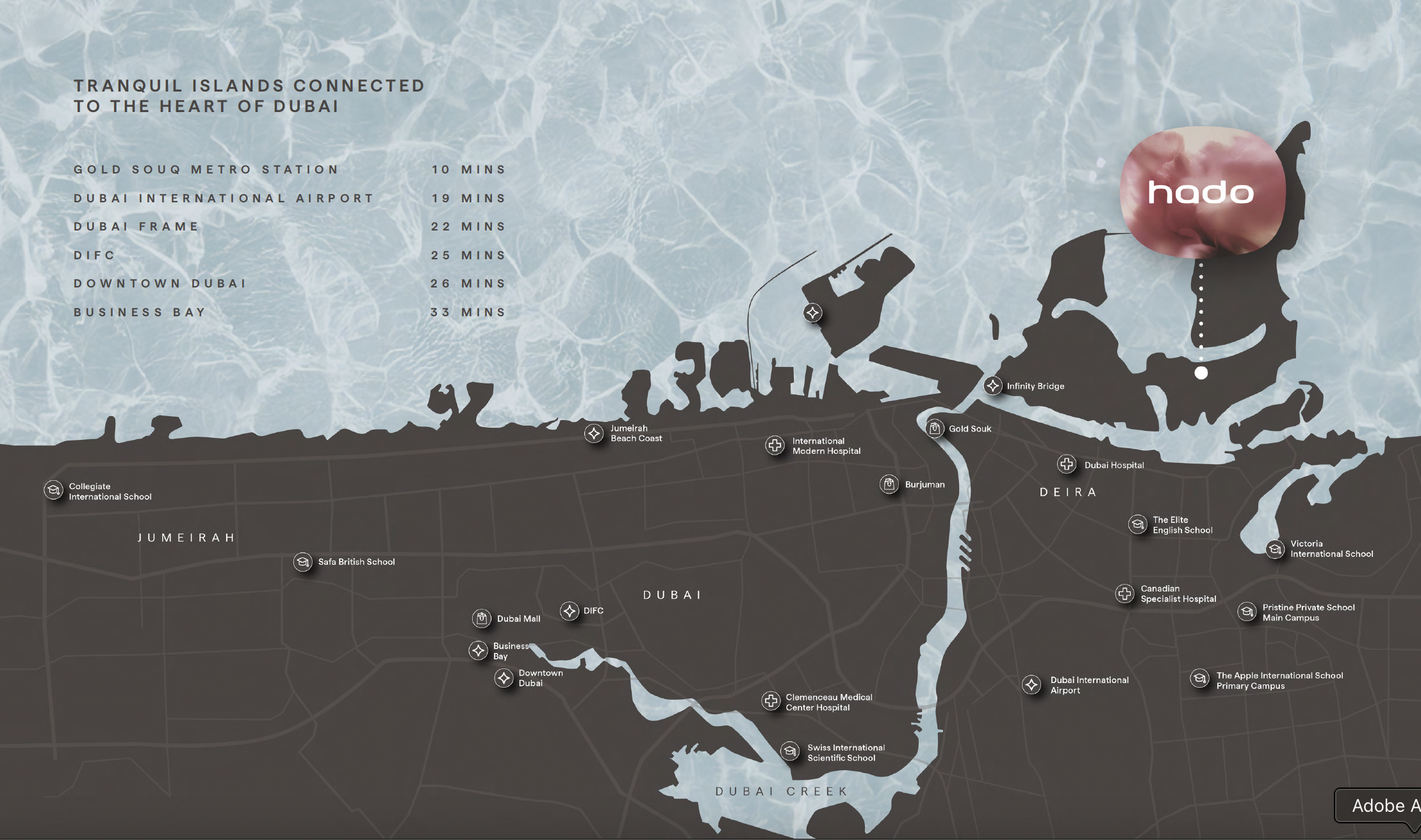 Dubai Map Hado Dubai Islands