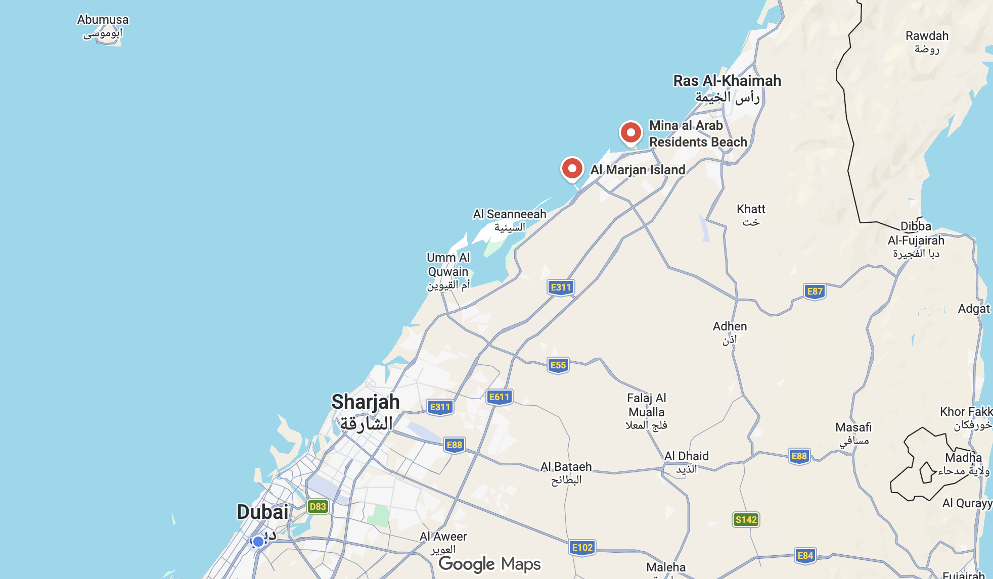 Mina Al Arab Map