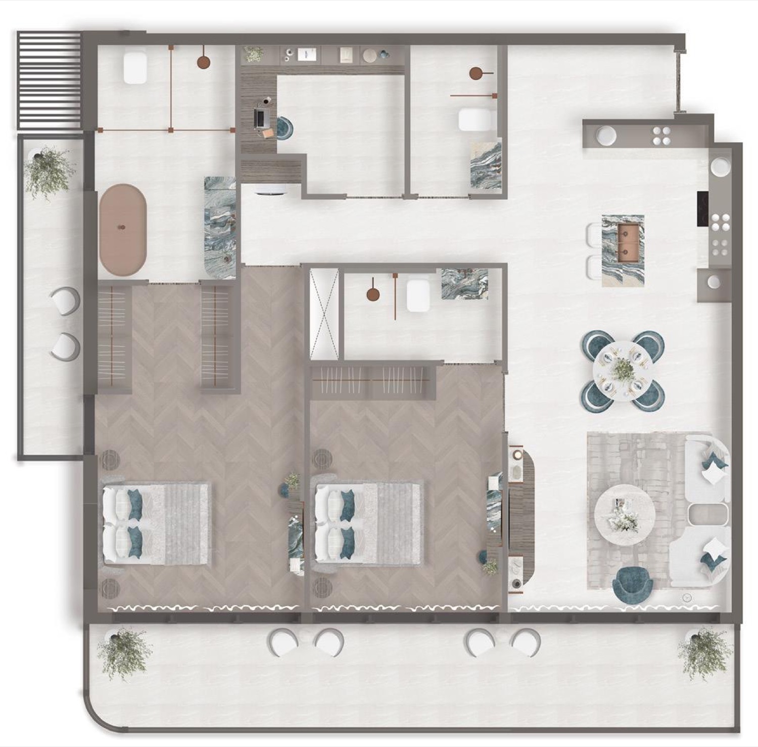 241 Waterside 2 BR Signature floor plan