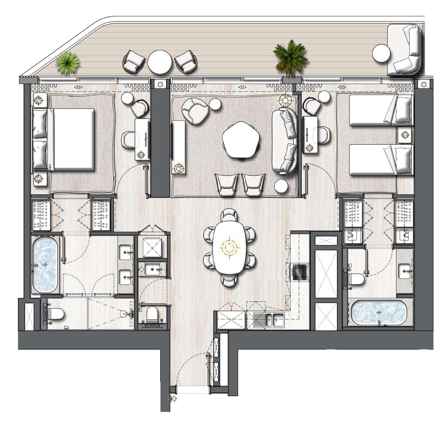 Address Residences The Bay 2 BR floor plan