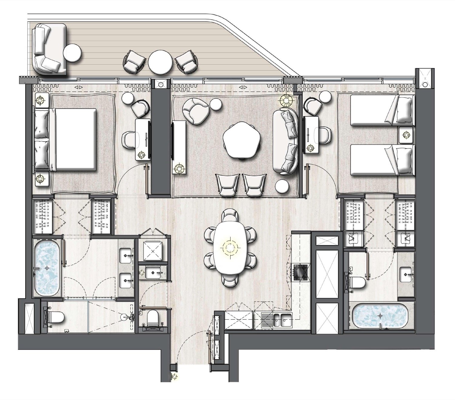 Address Residences The Bay 2 BR floor plan