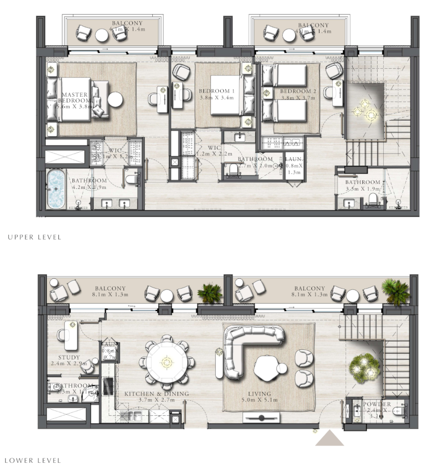 Address Residences The Bay 3 BR Townhouse floor plan