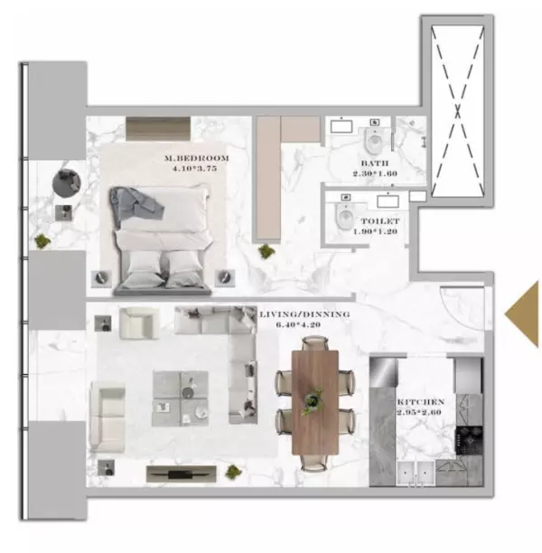 Franck Muller Aeternitas Tower 1 BR floor plan