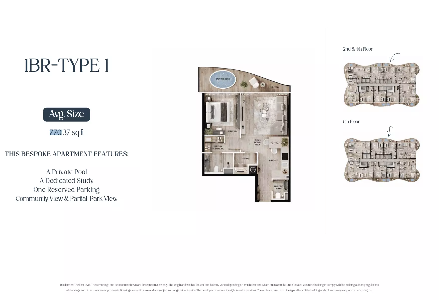 Agua Residences 1 BR floor plan