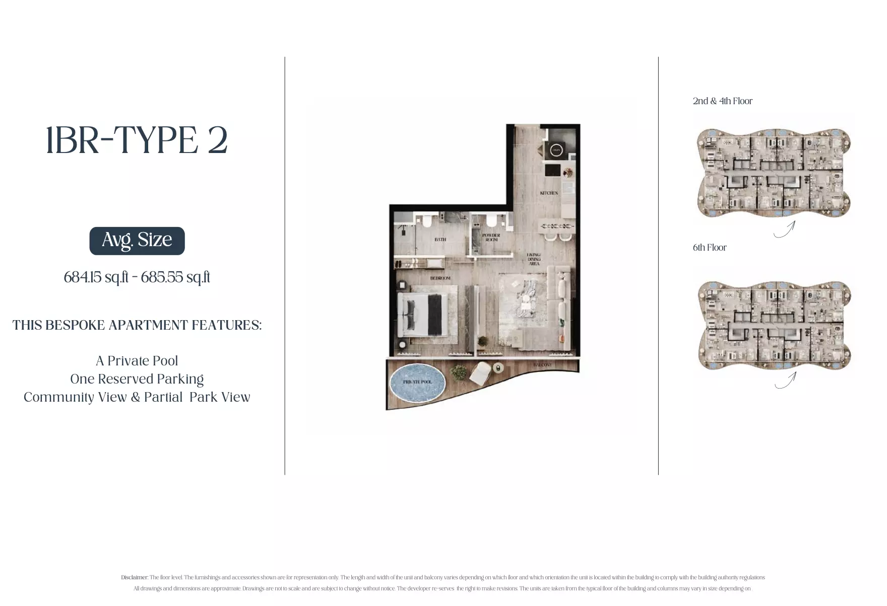 Agua Residences 1 BR floor plan