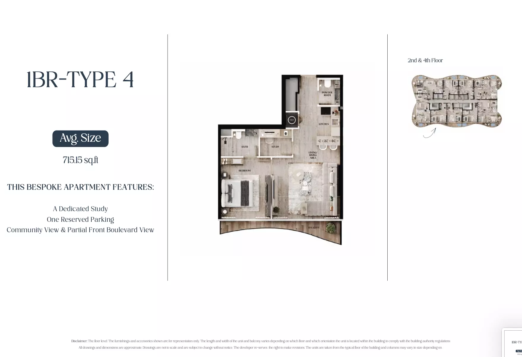 Agua Residences 1 BR floor plan