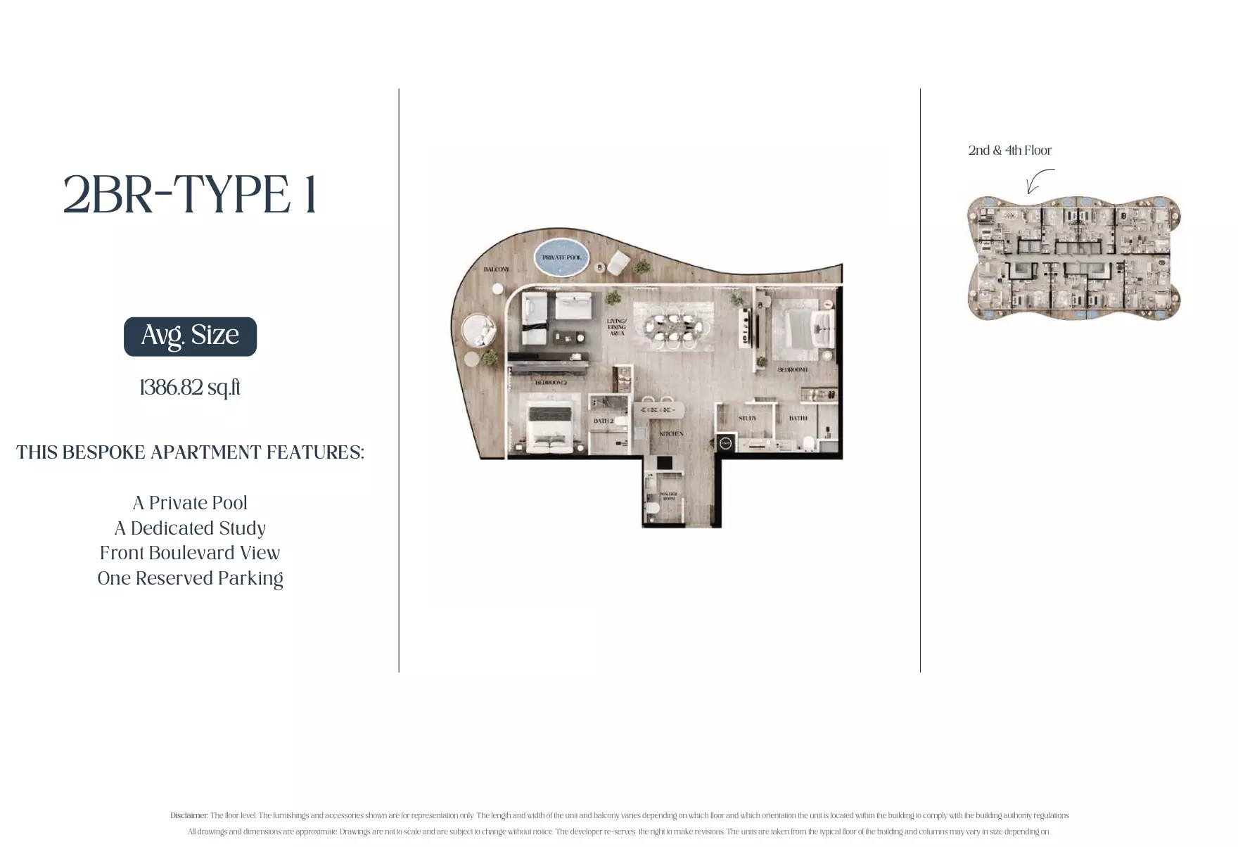 Agua Residences 2 BR floor plan