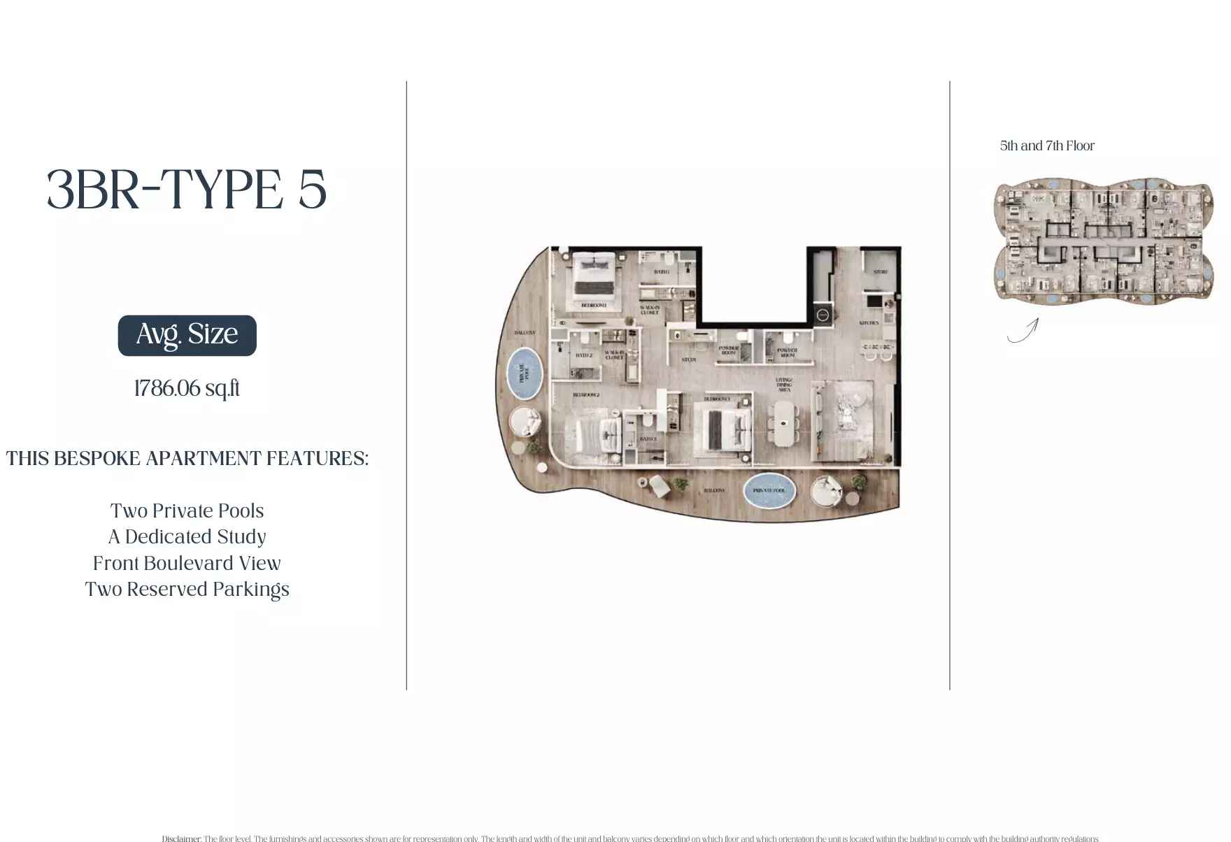 Agua Residences 3 BR floor plan