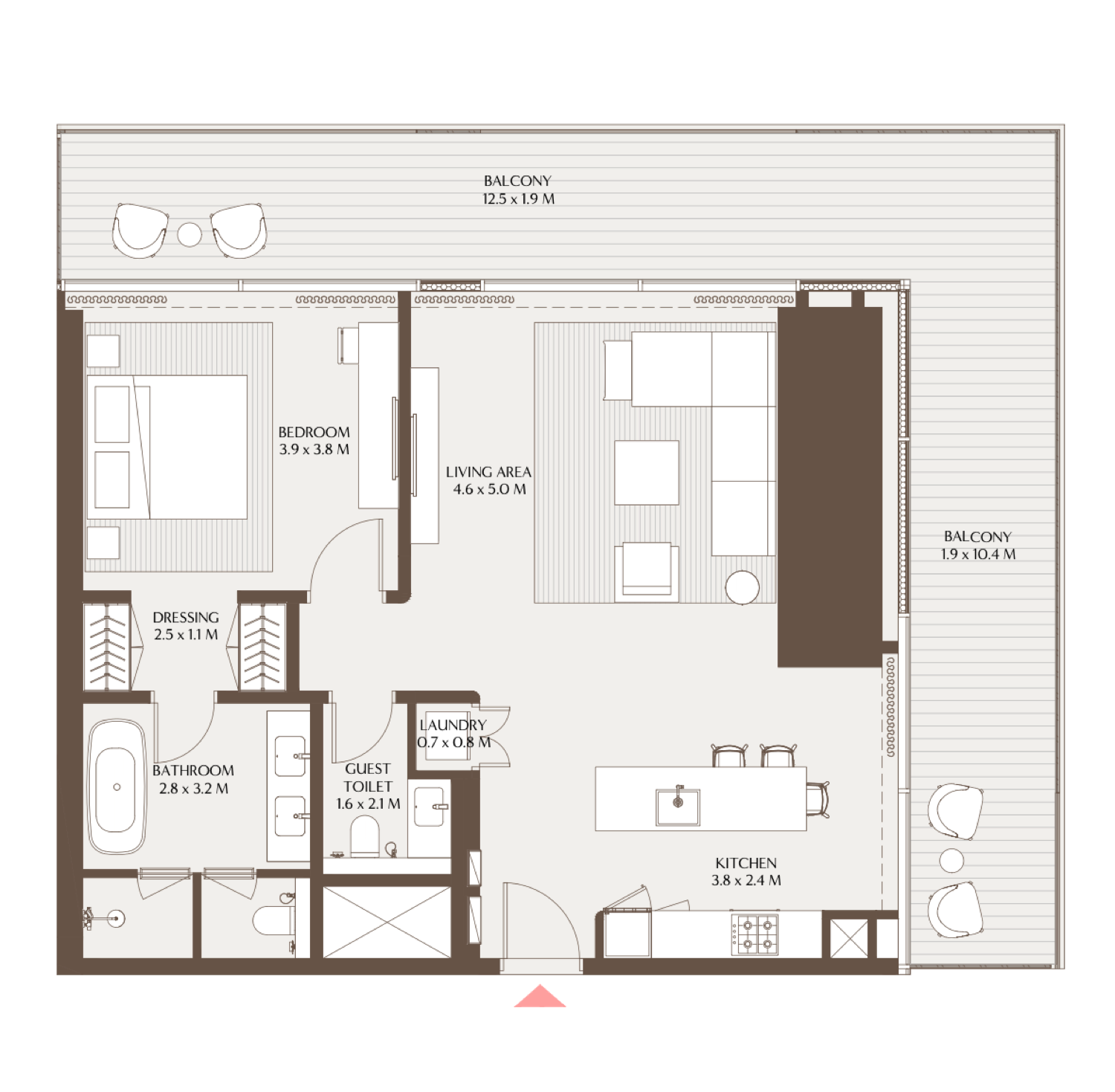 Akala Residences 1 1 Bedroom Residence D floor plan