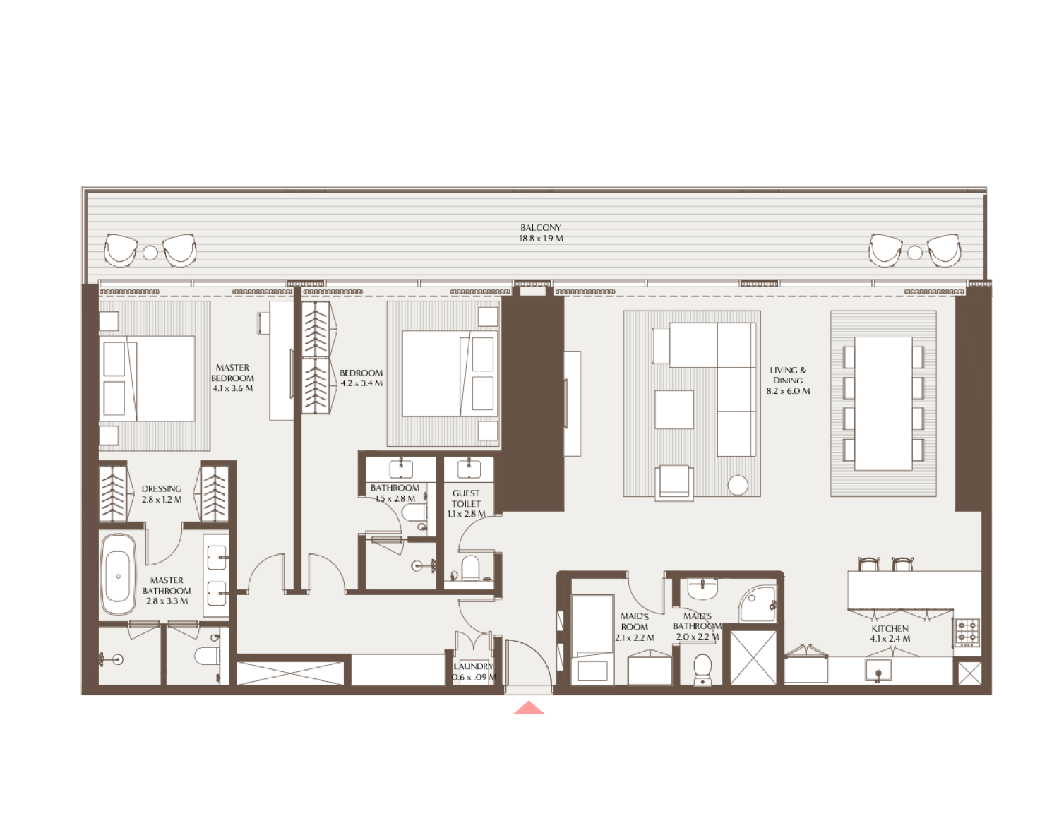 Akala Residences 1 2 Bedroom Residence F floor plan
