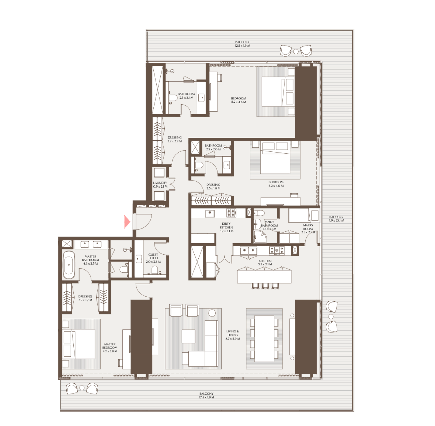 Akala Residences 1 3 Bedroom Residence D floor plan