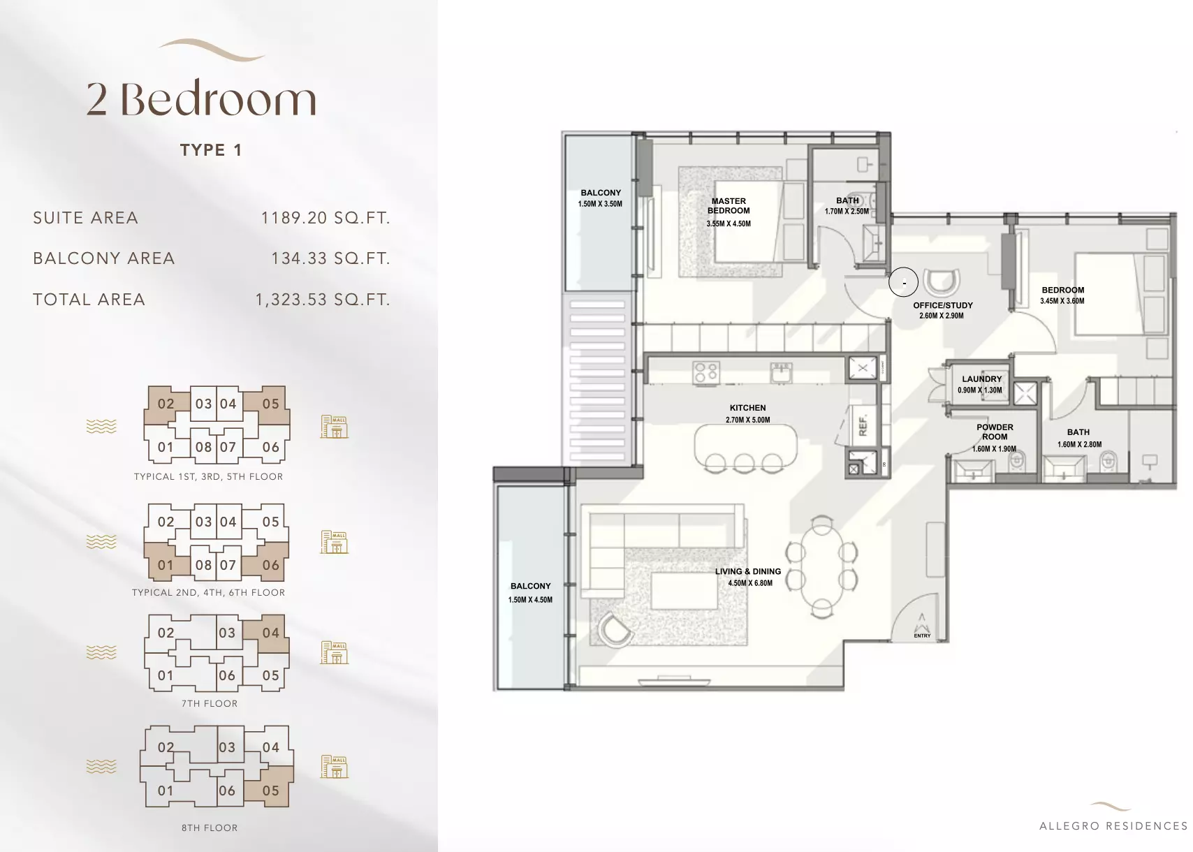 Allegro Residences 2 BR floor plan