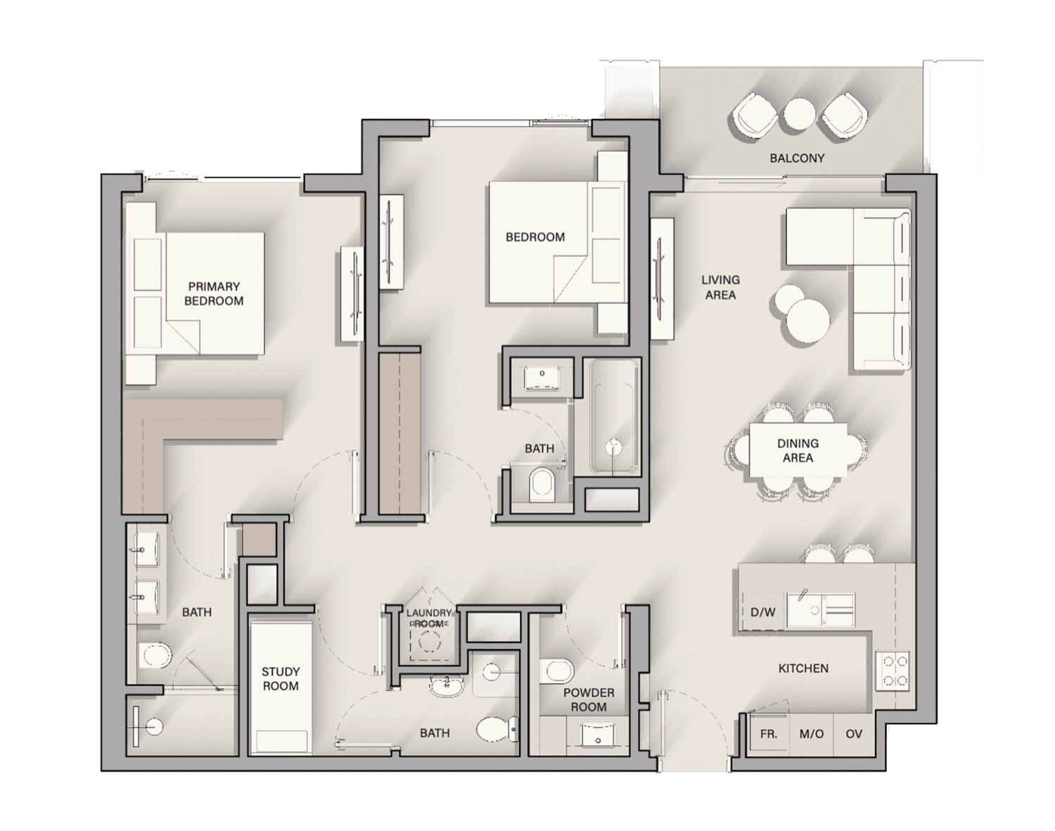 Altiera Heights 2 Bedroom + S floor plan