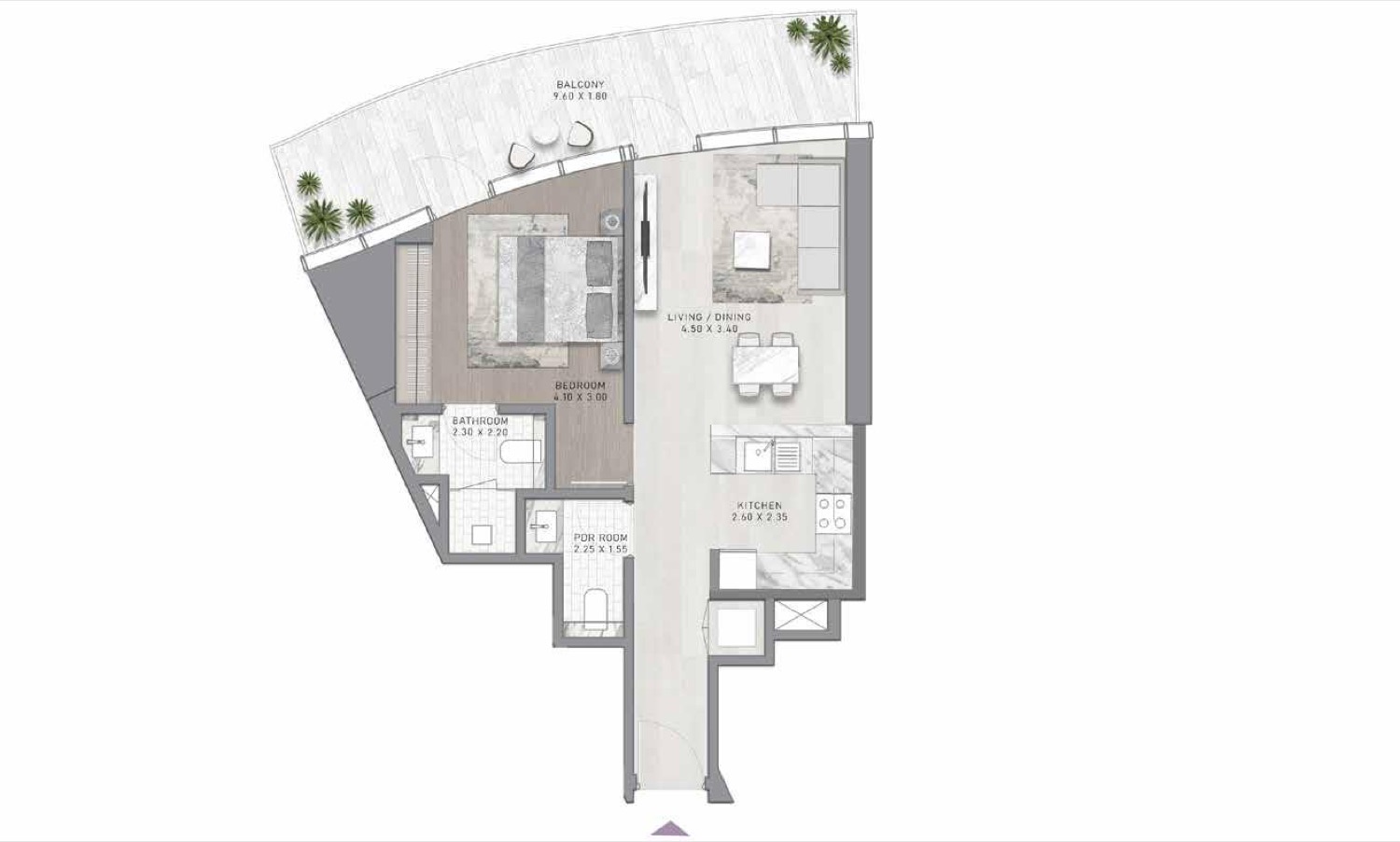 Altitude de GRISOGONO 1 BR floor plan