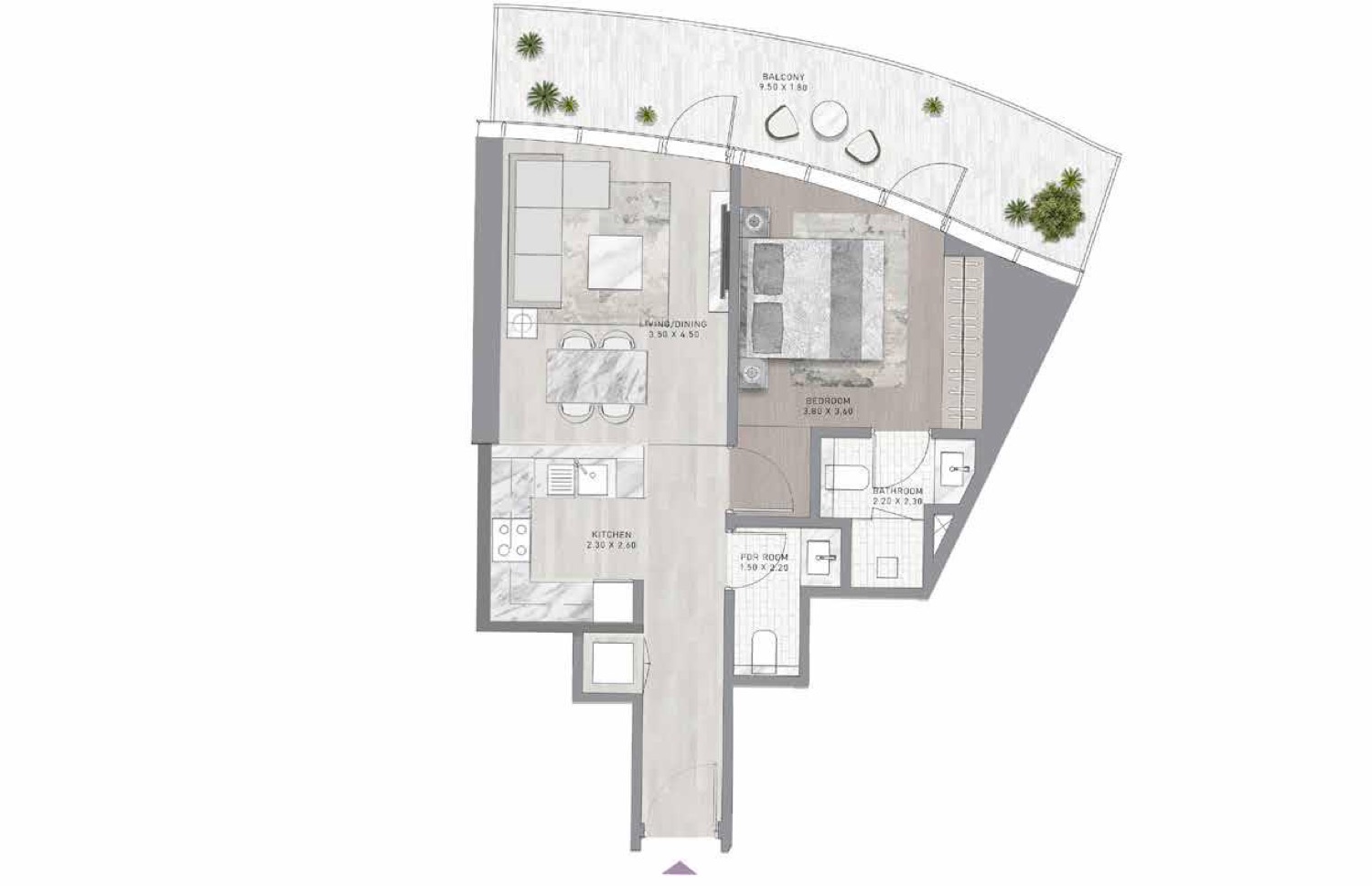 Altitude de GRISOGONO 1 BR floor plan