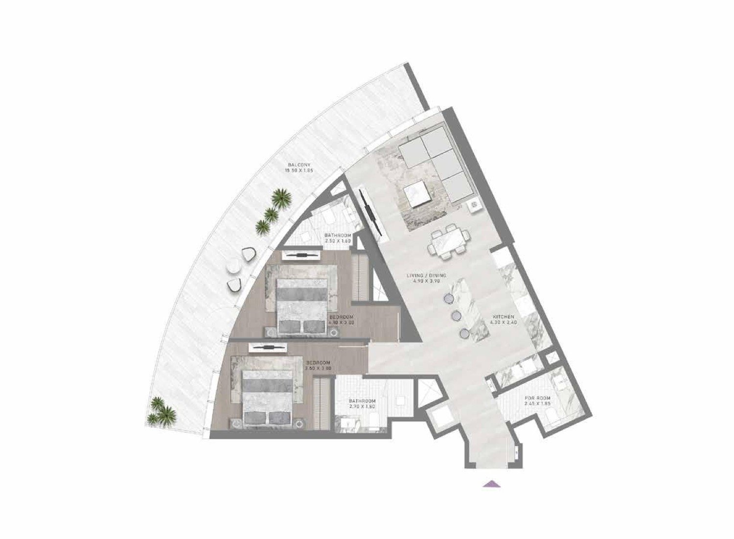 Altitude de GRISOGONO  2 BR floor plan