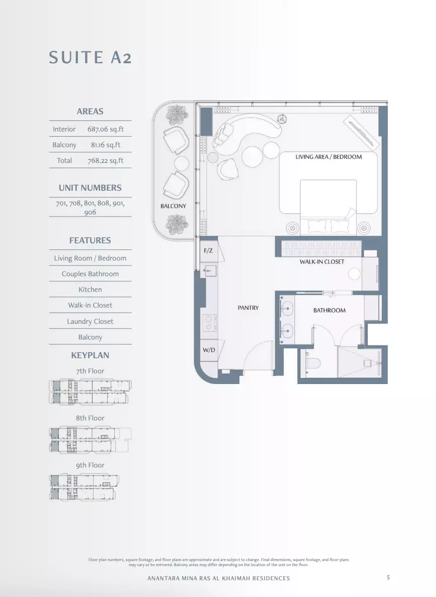Anantara Mina Al Arab Residences Studio floor plan
