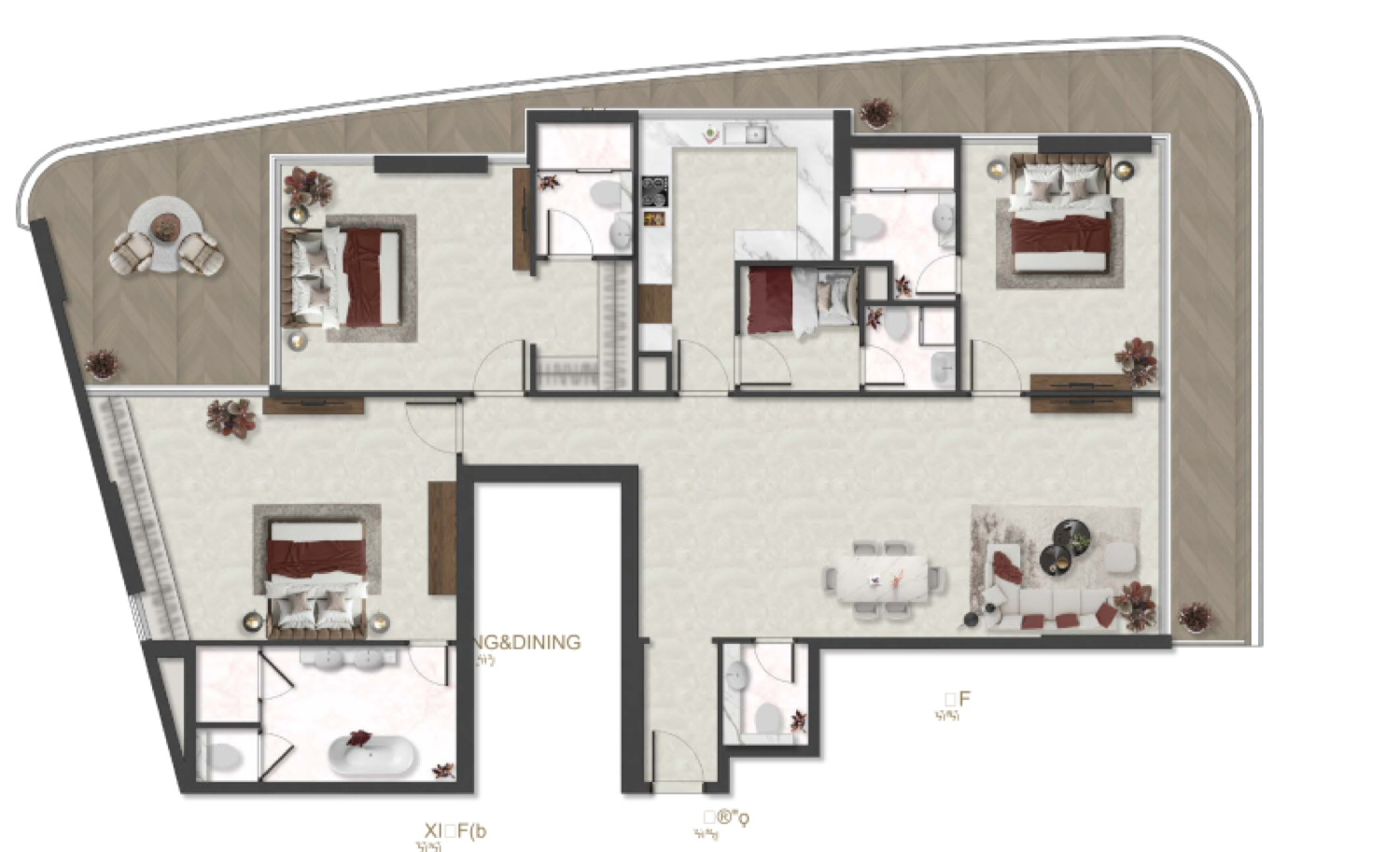 Aquino 3 Bedroom Type A floor plan