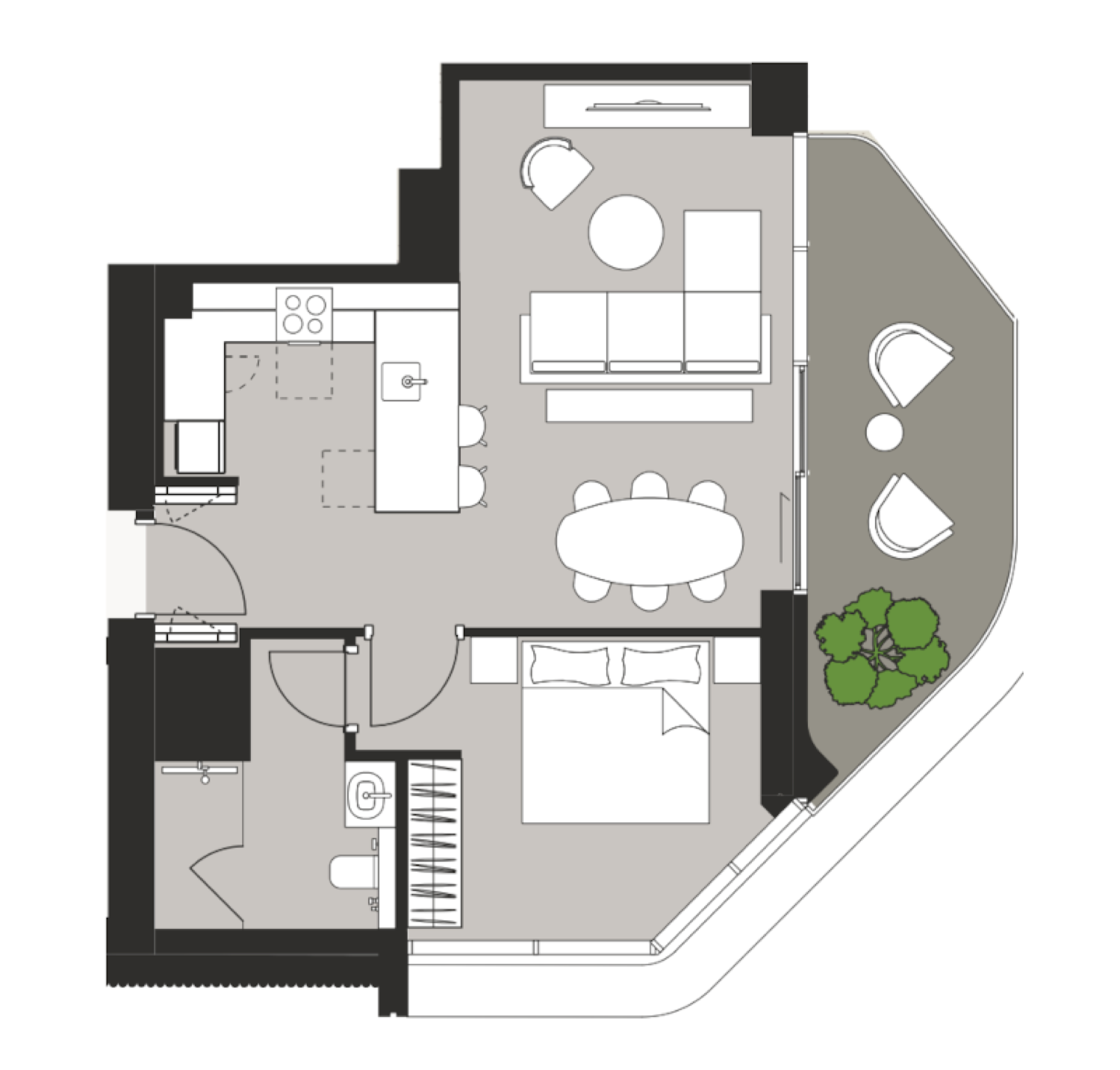 Artistry One Residences 1BR floor plan