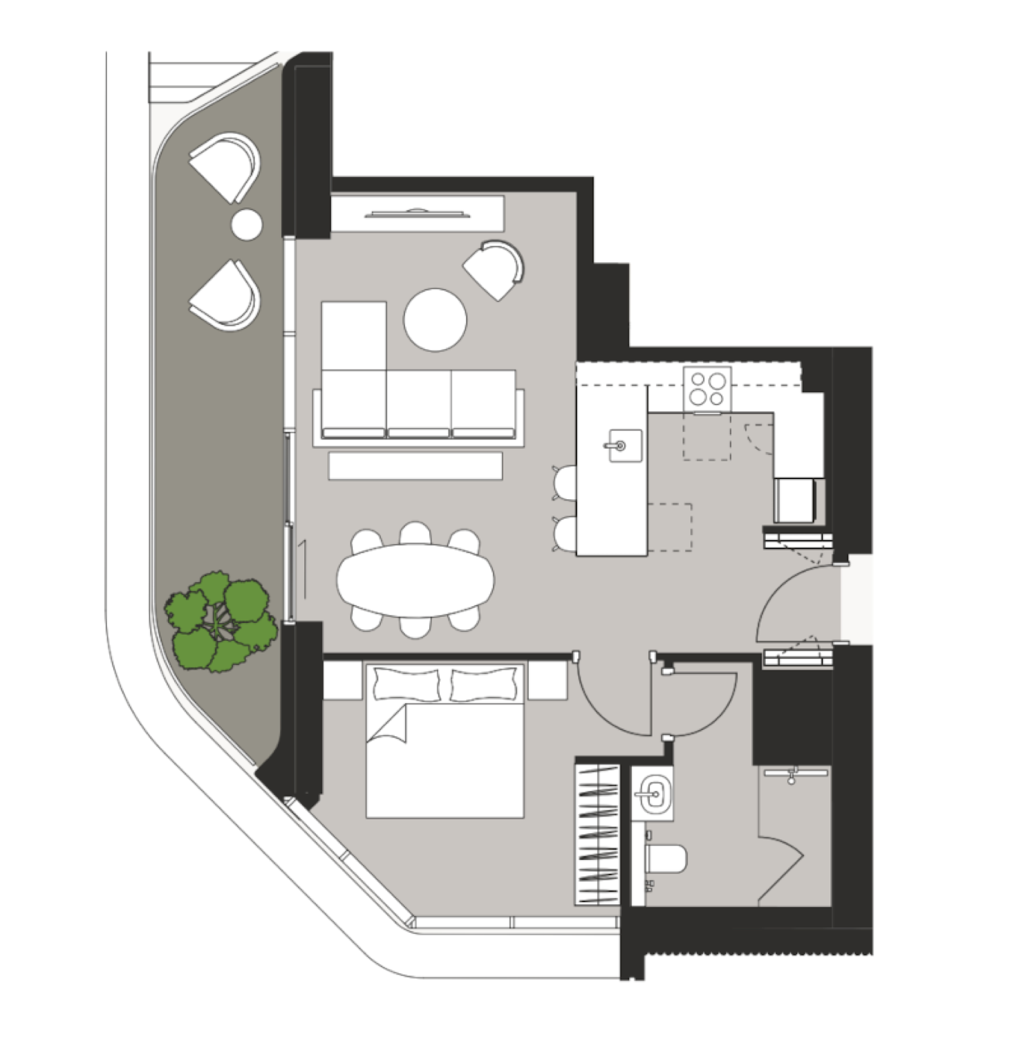 Artistry One Residences 1BR floor plan