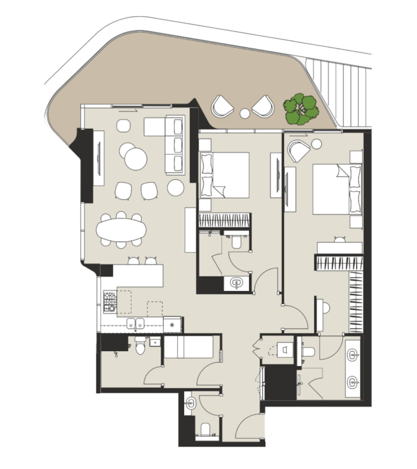 Artistry One Residences 2BR floor plan