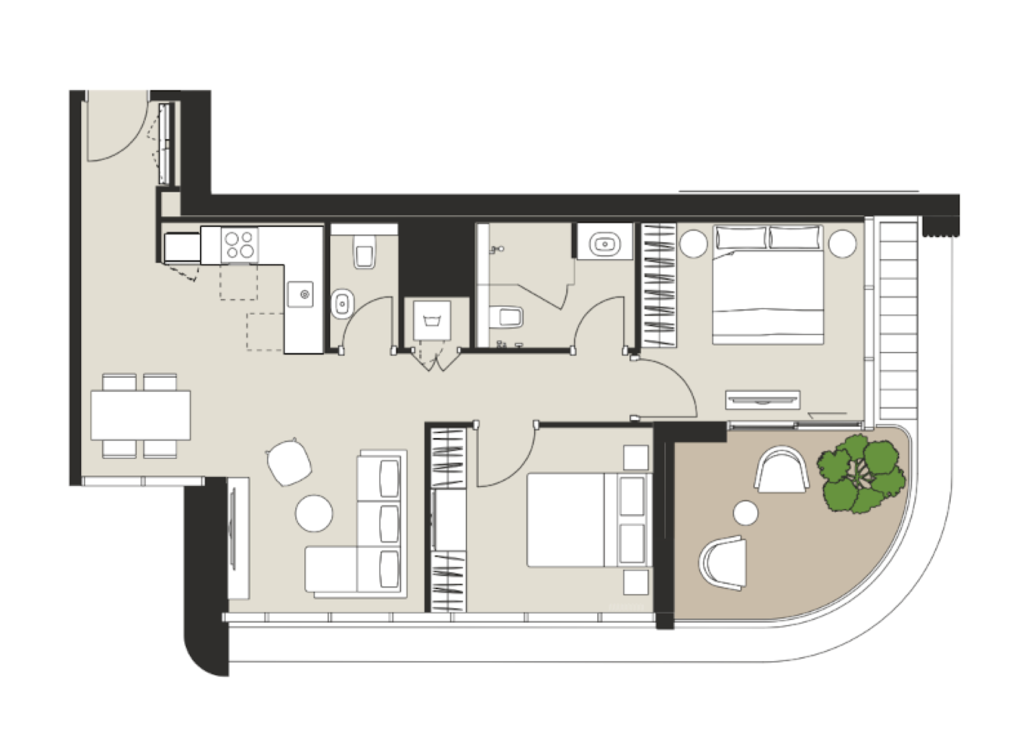 Artistry One Residences 2BR floor plan