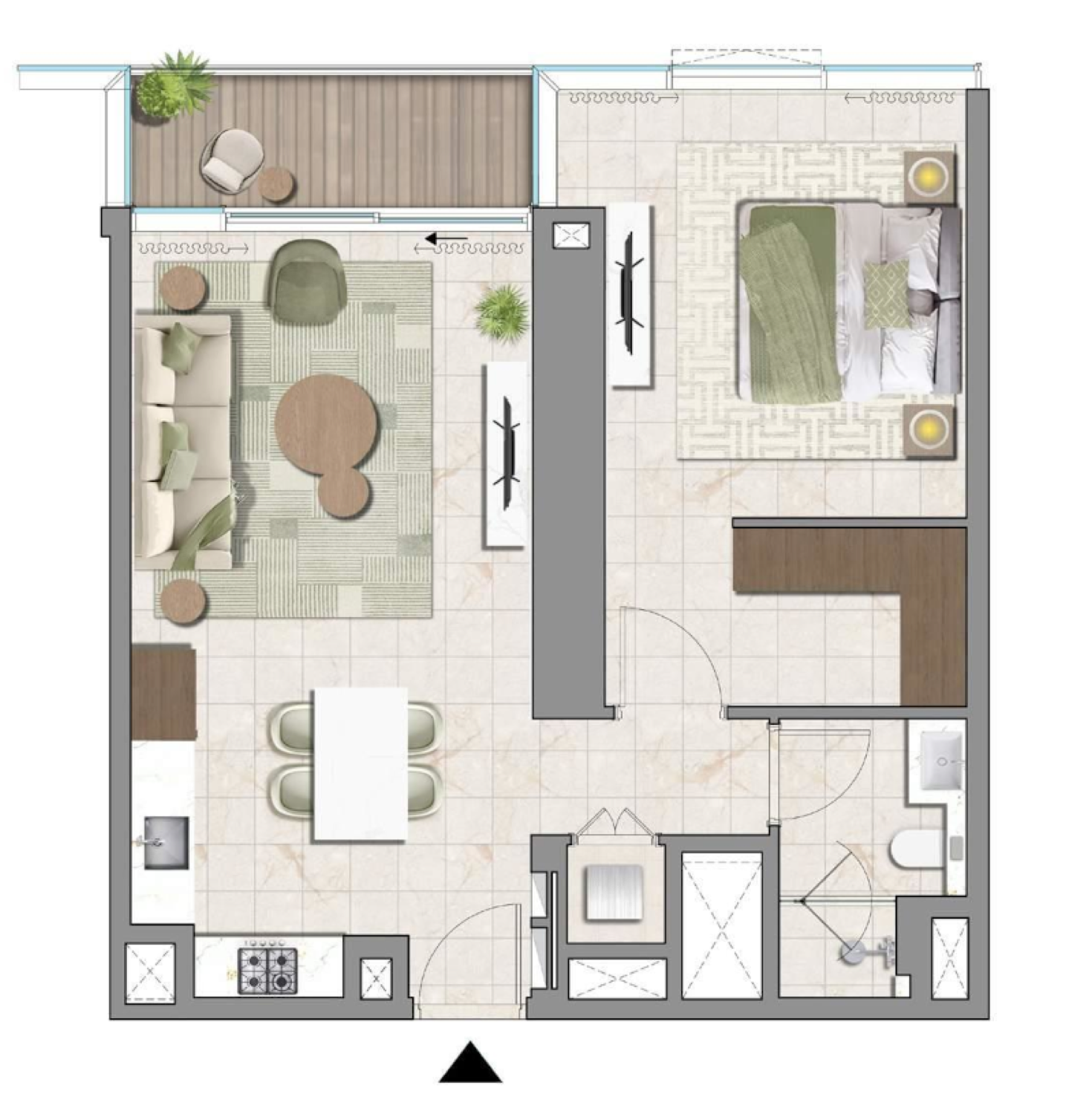 Avarra by Palace 1 BR floor plan