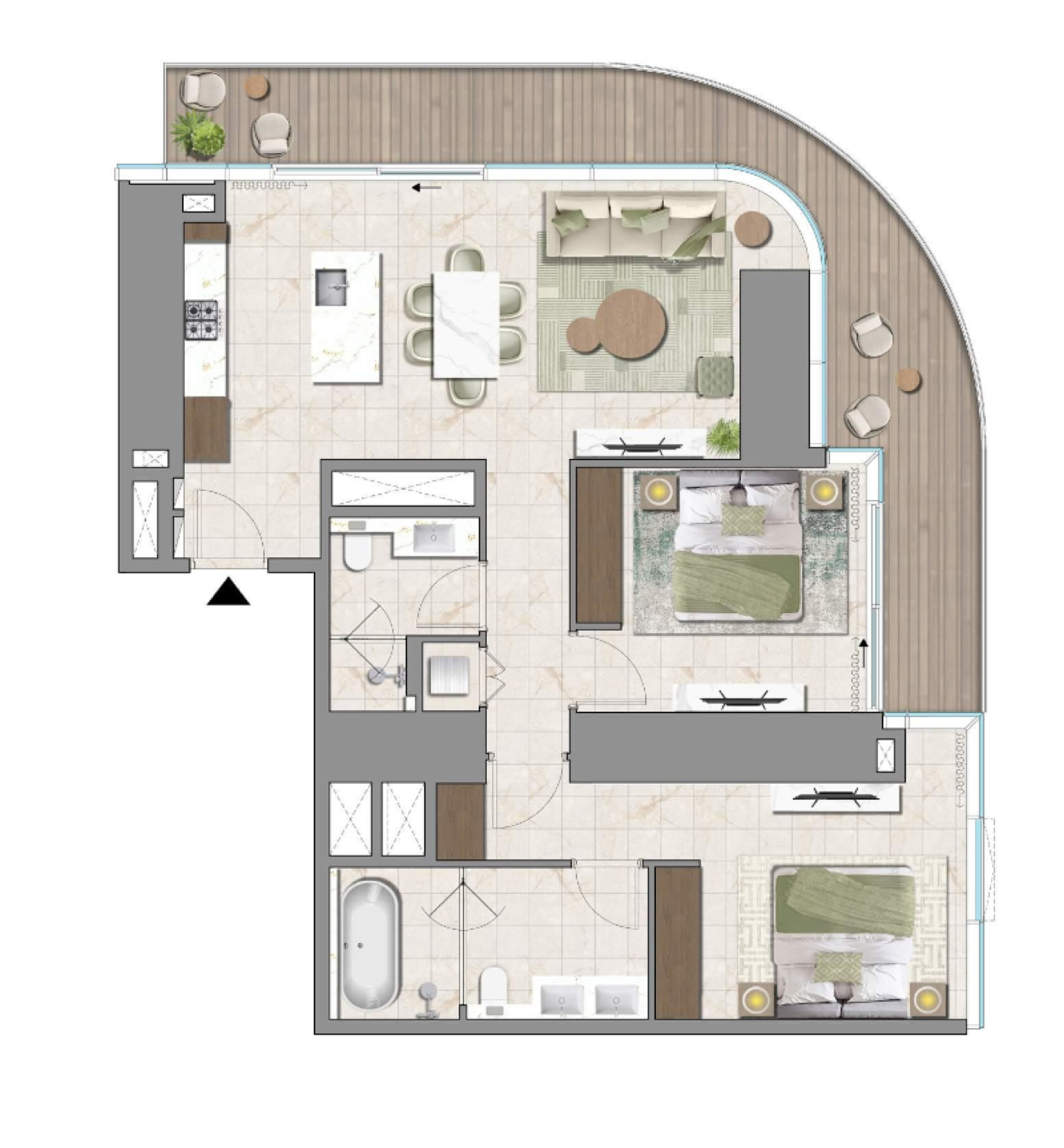 Avarra by Palace 2 BR floor plan