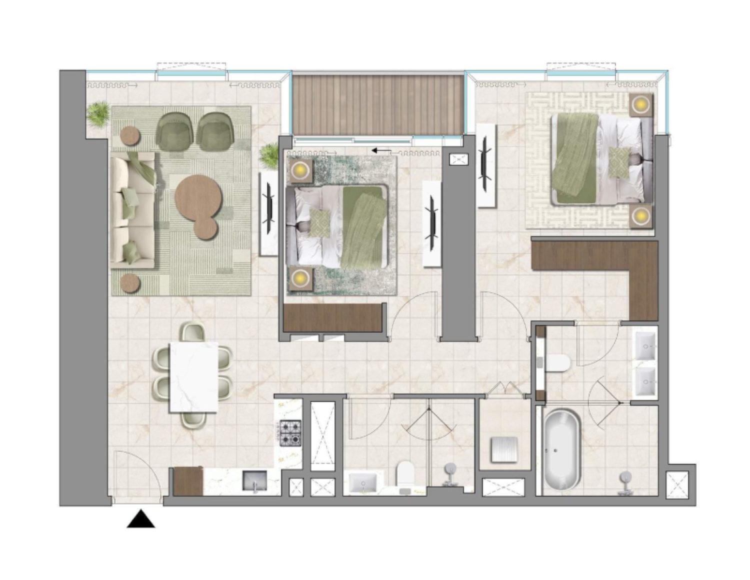 Avarra by Palace 2 BR floor plan