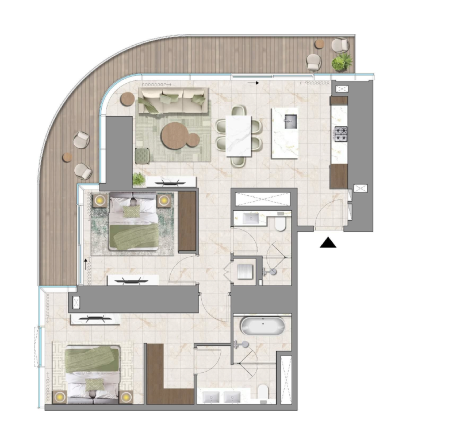 Avarra by Palace 2 BR floor plan