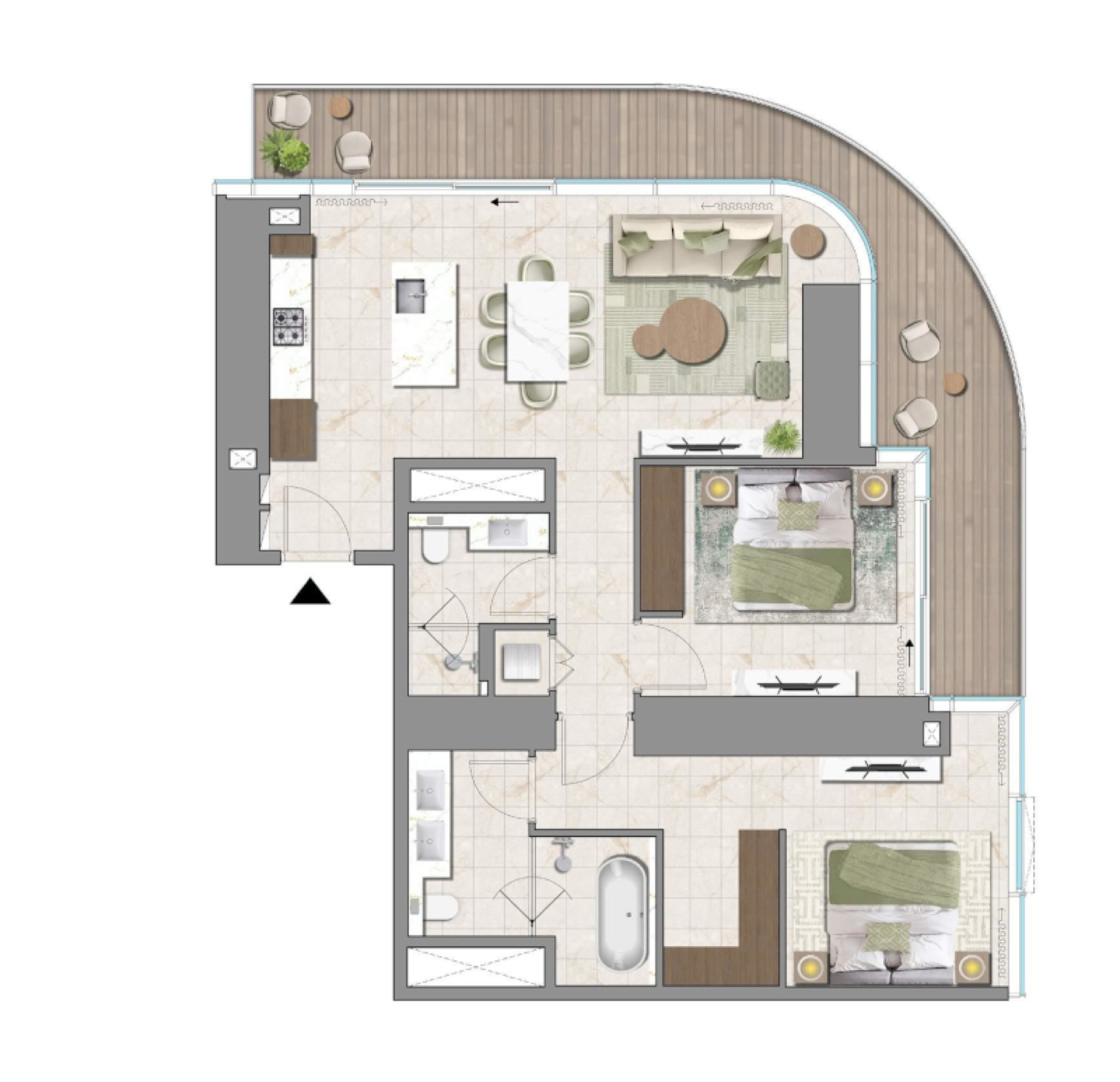 Avarra by Palace 2 BR floor plan