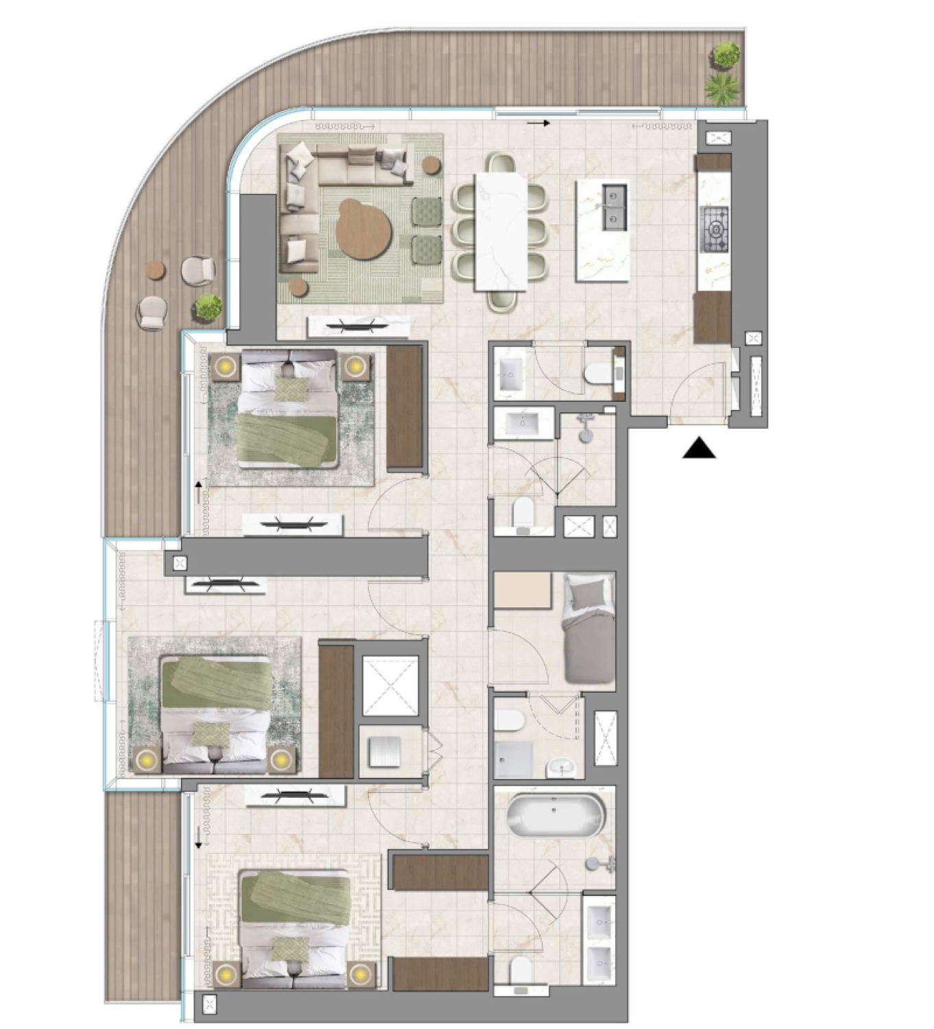Avarra by Palace 3 BR floor plan