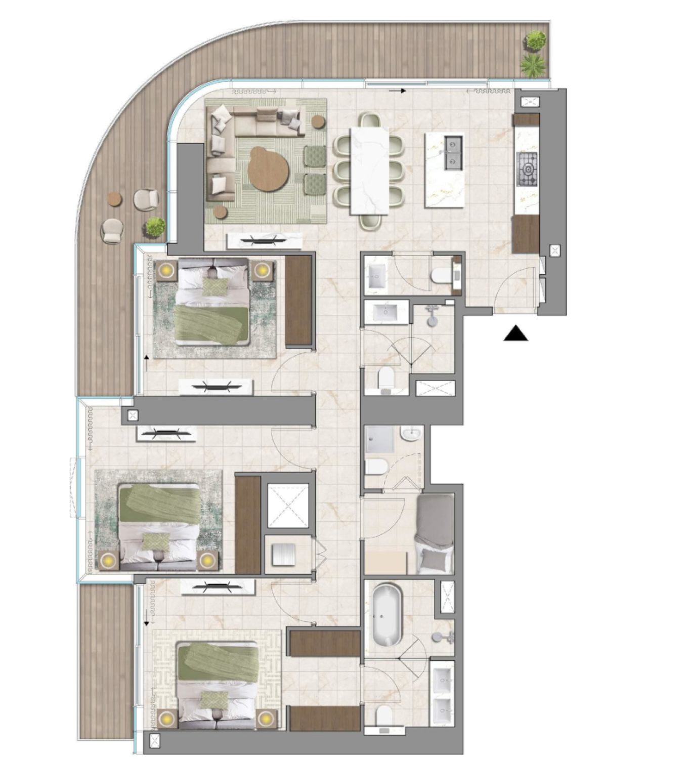 Avarra by Palace 3 BR floor plan