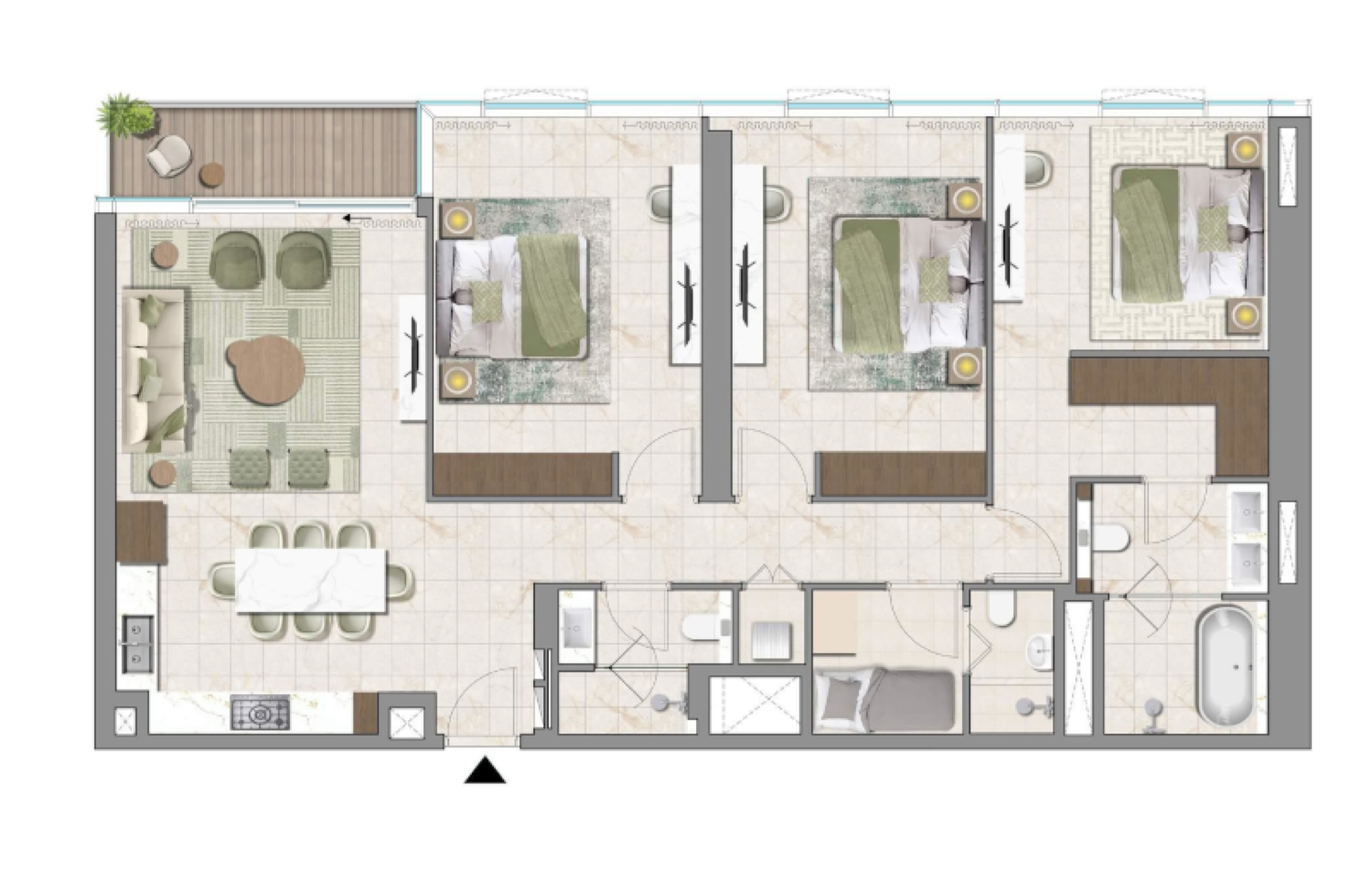 Avarra by Palace 3 BR floor plan