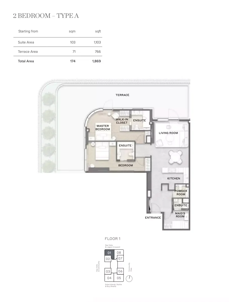 Avida Residences 2 BR floor plan