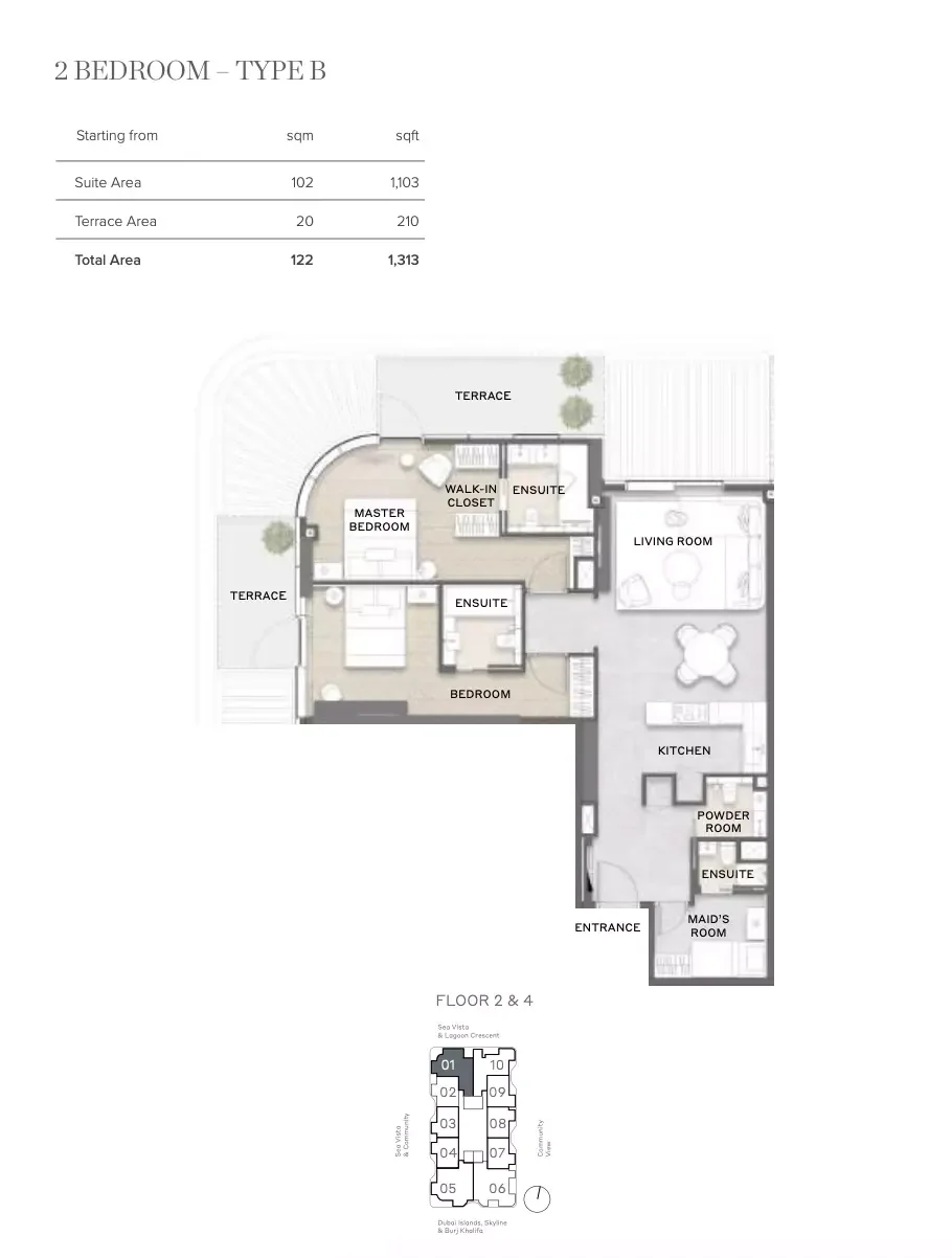 Avida Residences 2 BR floor plan