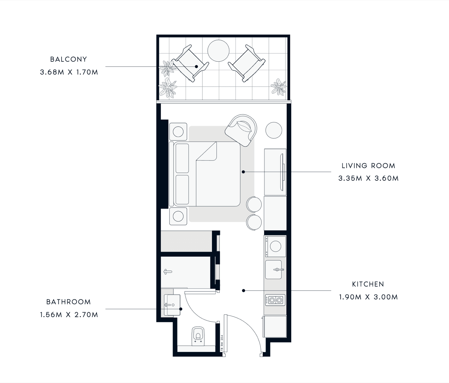 Azizi Venice Studio Type 2 floor plan