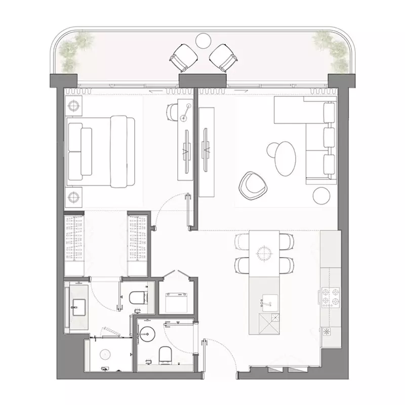 Bay Grove Residences 4 1 BR floor plan
