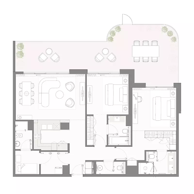 Bay Grove Residences 4 2 BR floor plan