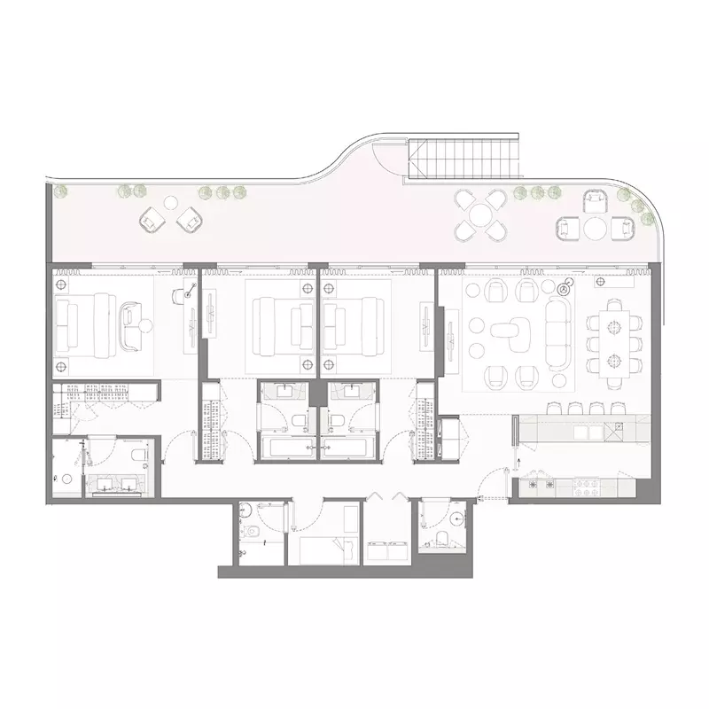 Bay Grove Residences 4 3 BR floor plan