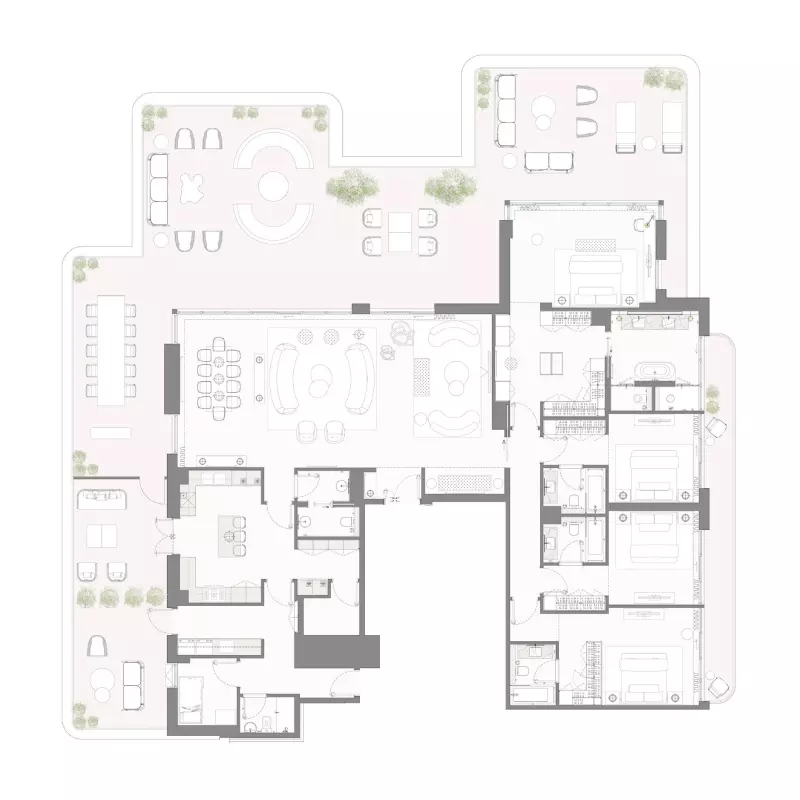 Bay Grove Residences 4 4 BR Penthouse floor plan