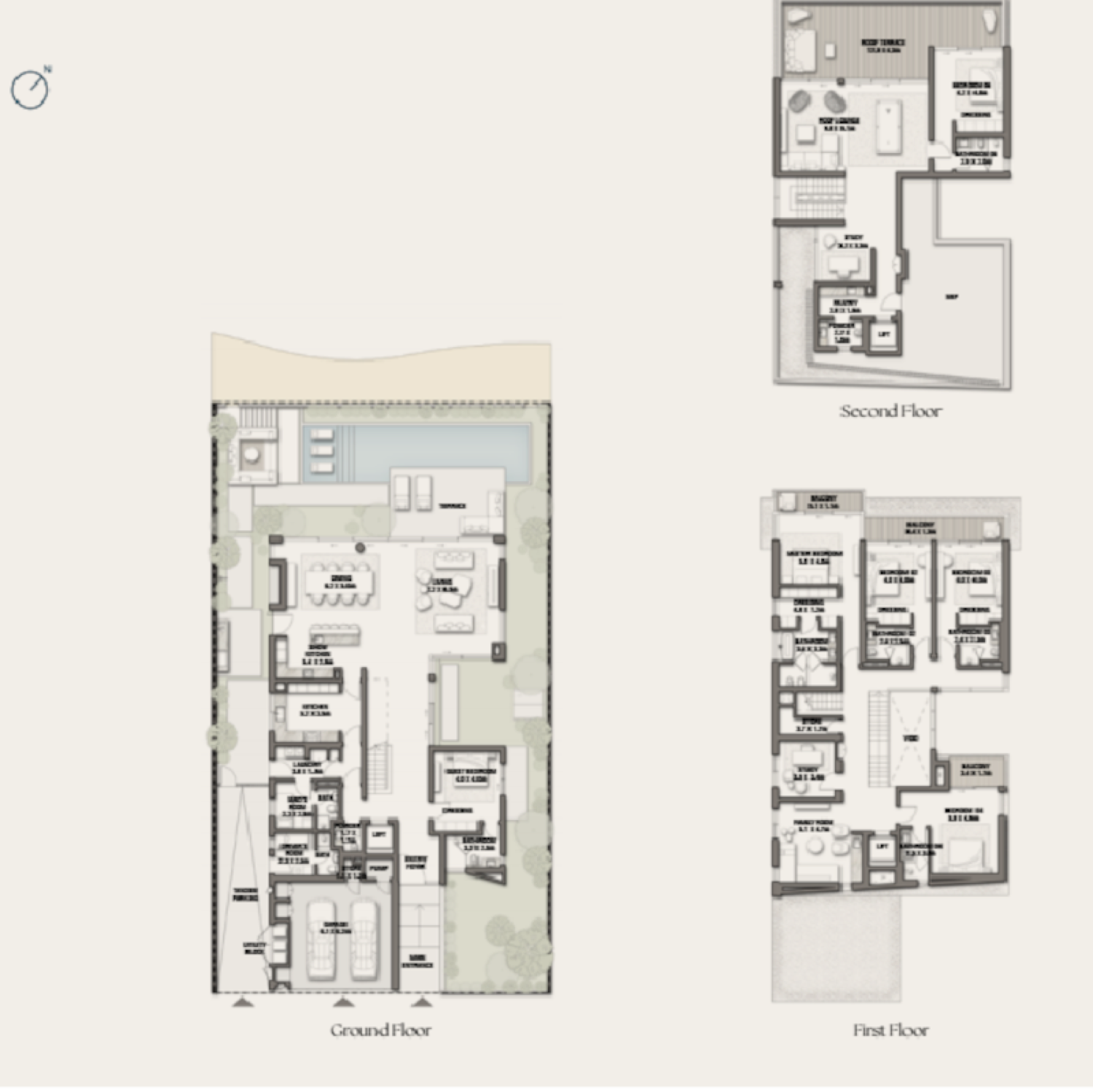 Beach and Coral Villa Collection 6 Bedroom Villa Type 1 floor plan