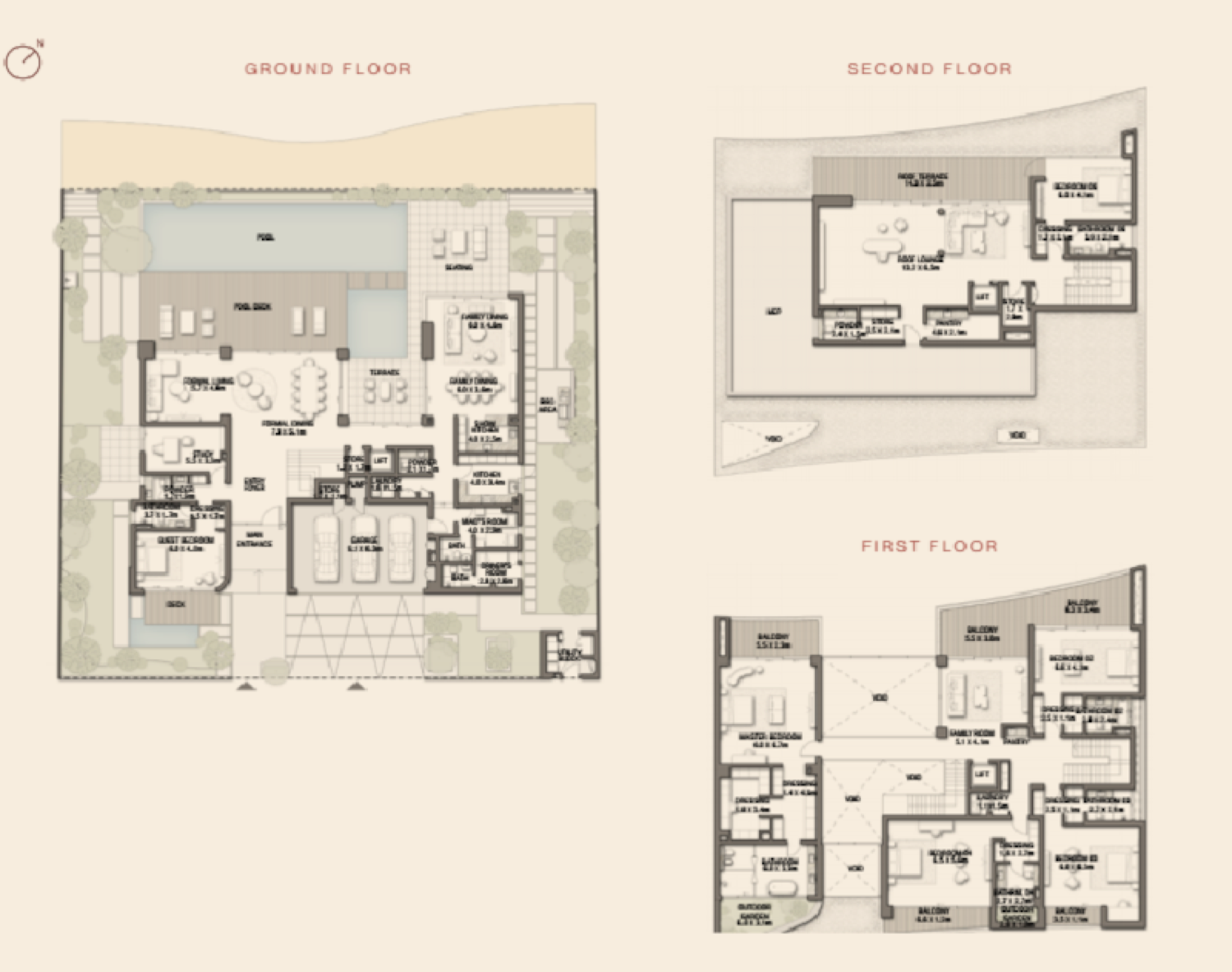Beach and Coral Villa Collection 6 Bedroom Villa Type 3 floor plan