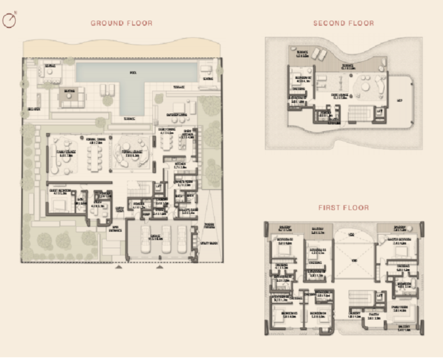 Beach and Coral Villa Collection 7 Bedroom Villa Type 1 floor plan