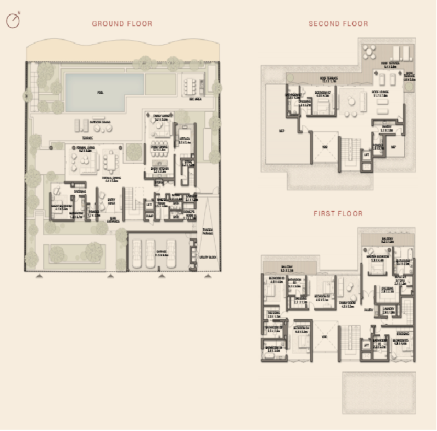 Beach and Coral Villa Collection 7 Bedroom Villa Type 2 floor plan