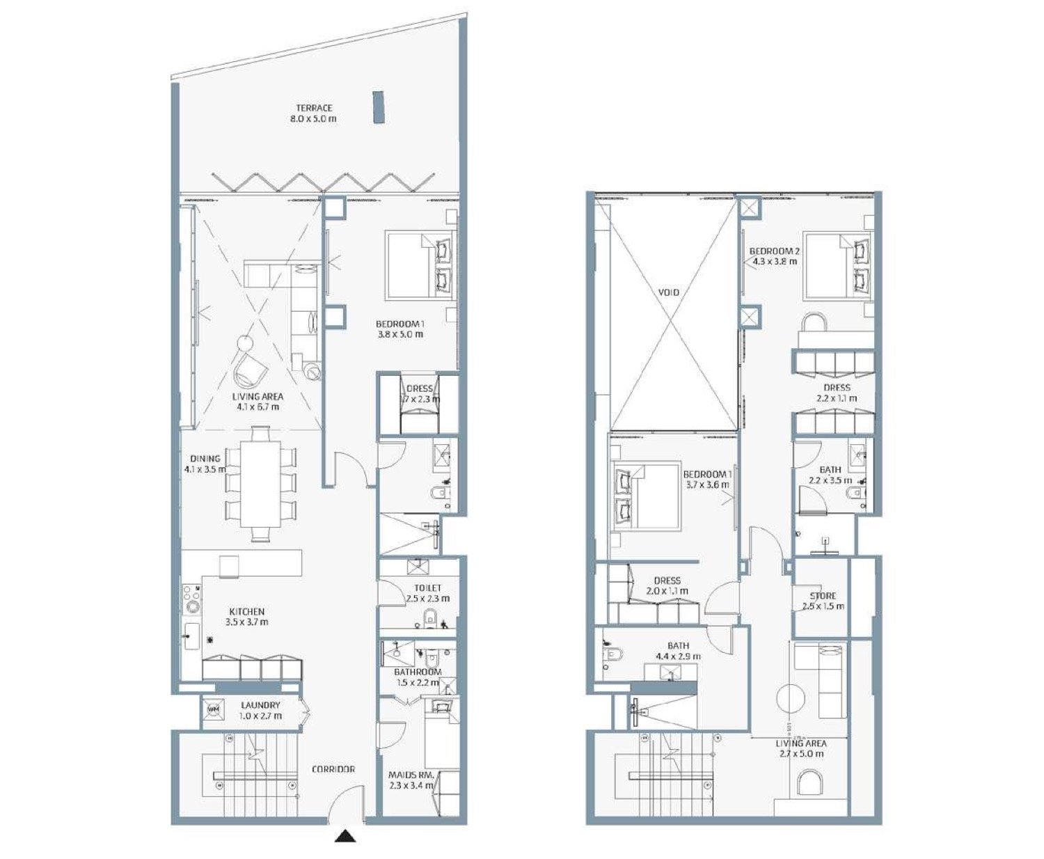 Beach House 3 BR floor plan