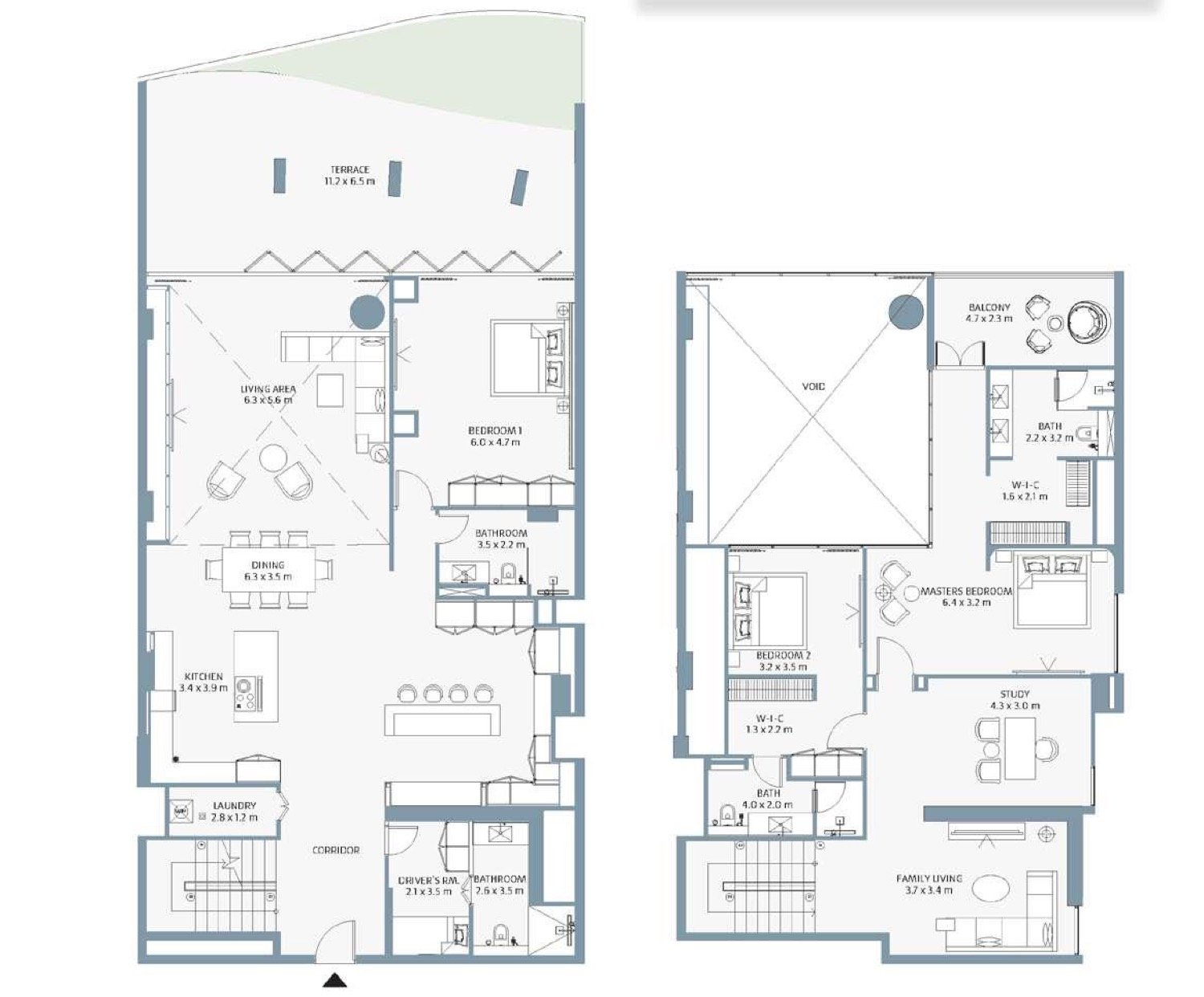 Beach House 3 BR floor plan
