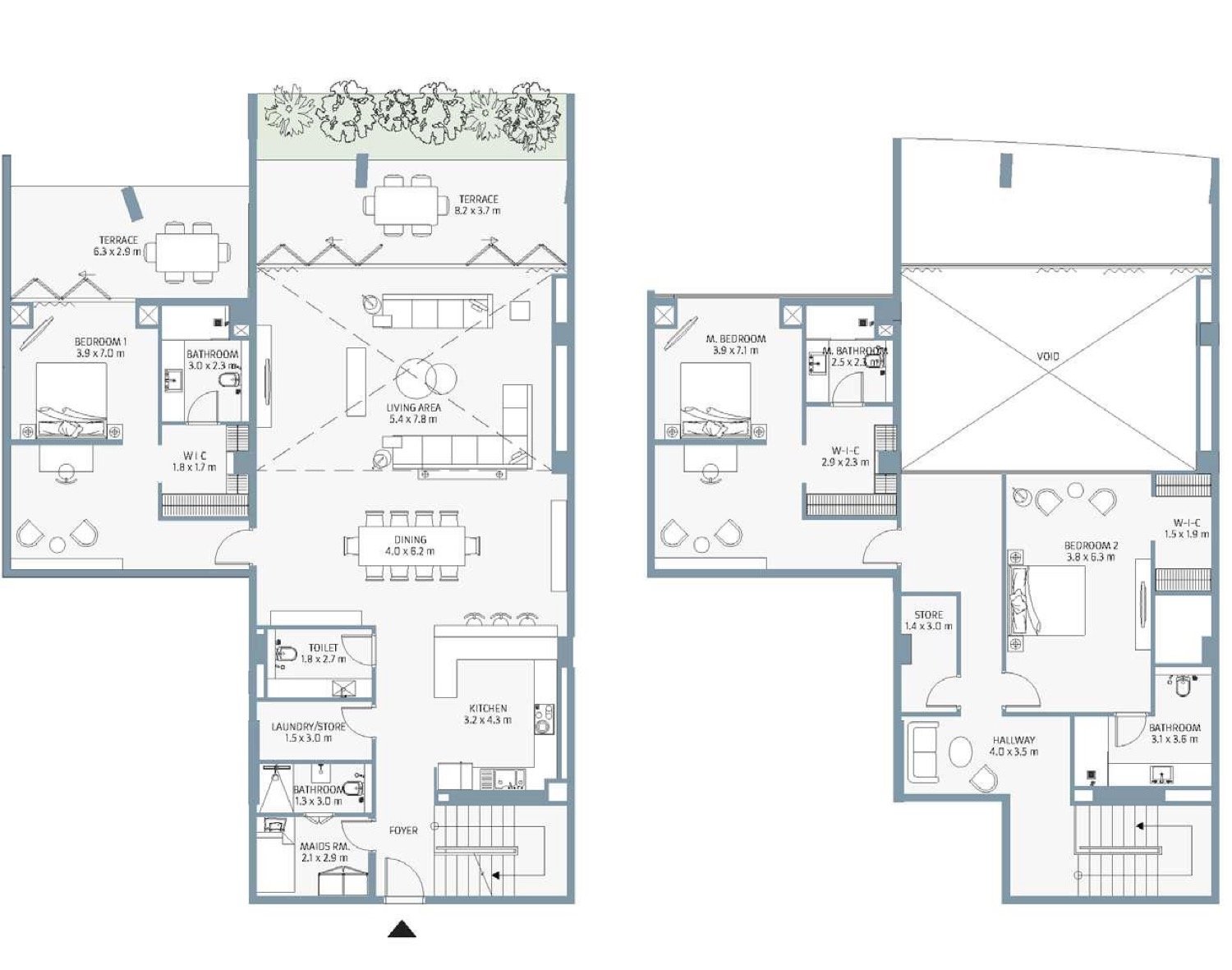 Beach House 3 BR floor plan