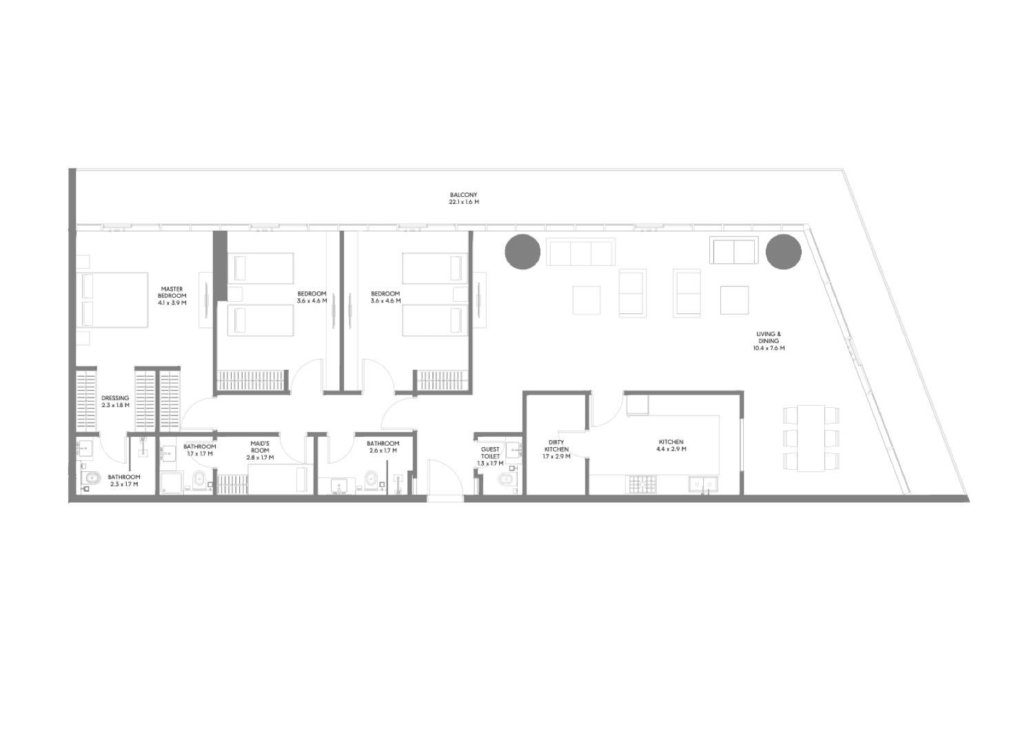 Misk 3 Bedroom Type A floor plan