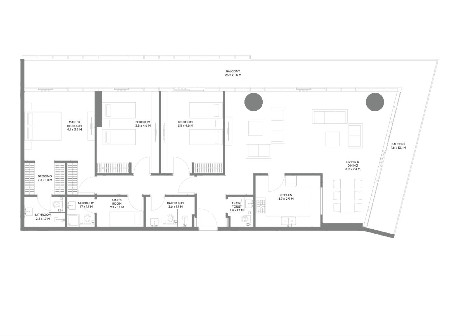 Misk 3 Bedroom Type B floor plan